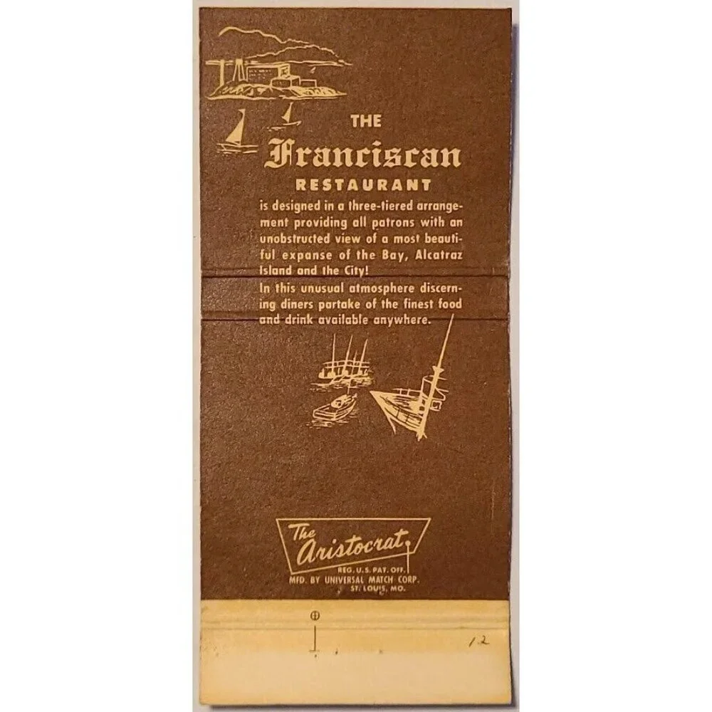 Vintage Matchbook Cover Franciscan Restaurant Fisherman’s Wharf San Francisco - Picture 3 of 5